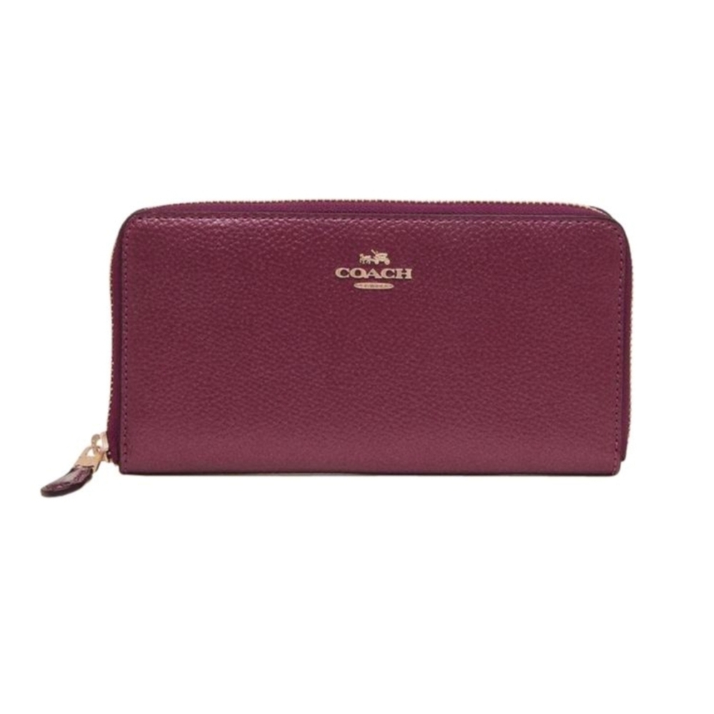 Coach Accordion Zip Wallet in Maroon